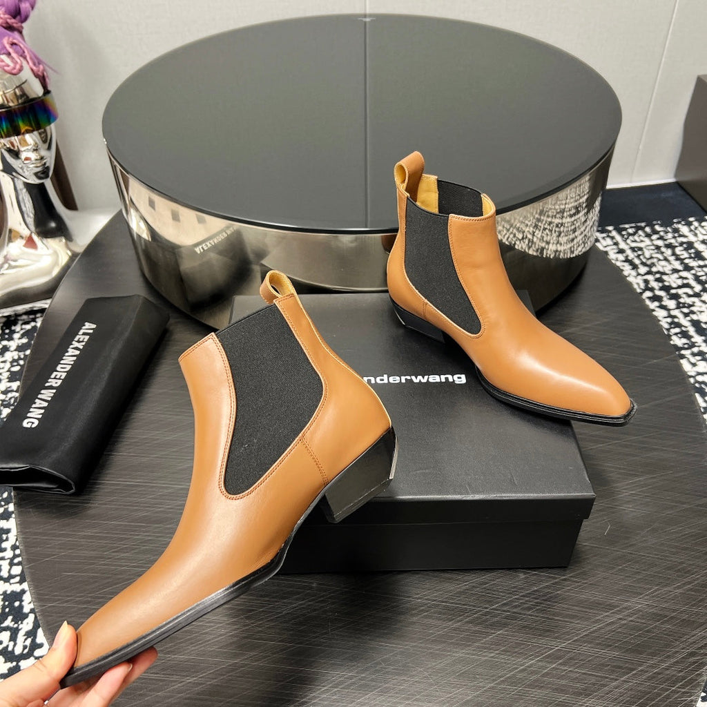KANE 45MM ANKLE BOOT IN TAWNY BROWN CALFSKIN