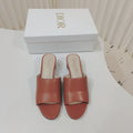 DIOR 26S WIDE-STRAP MULES 40 MM IN BURNT ORANGE SMOOTH CALFSKIN