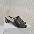 DIOR 26S WIDE-STRAP MULES 40 MM IN BLACK SMOOTH CALFSKIN