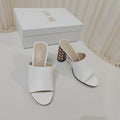 DIOR 26S WIDE-STRAP MULES 80 MM IN WHITE SMOOTH CALFSKIN