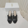 DIOR 26S WIDE-STRAP MULES 80 MM IN BLACK SMOOTH CALFSKIN