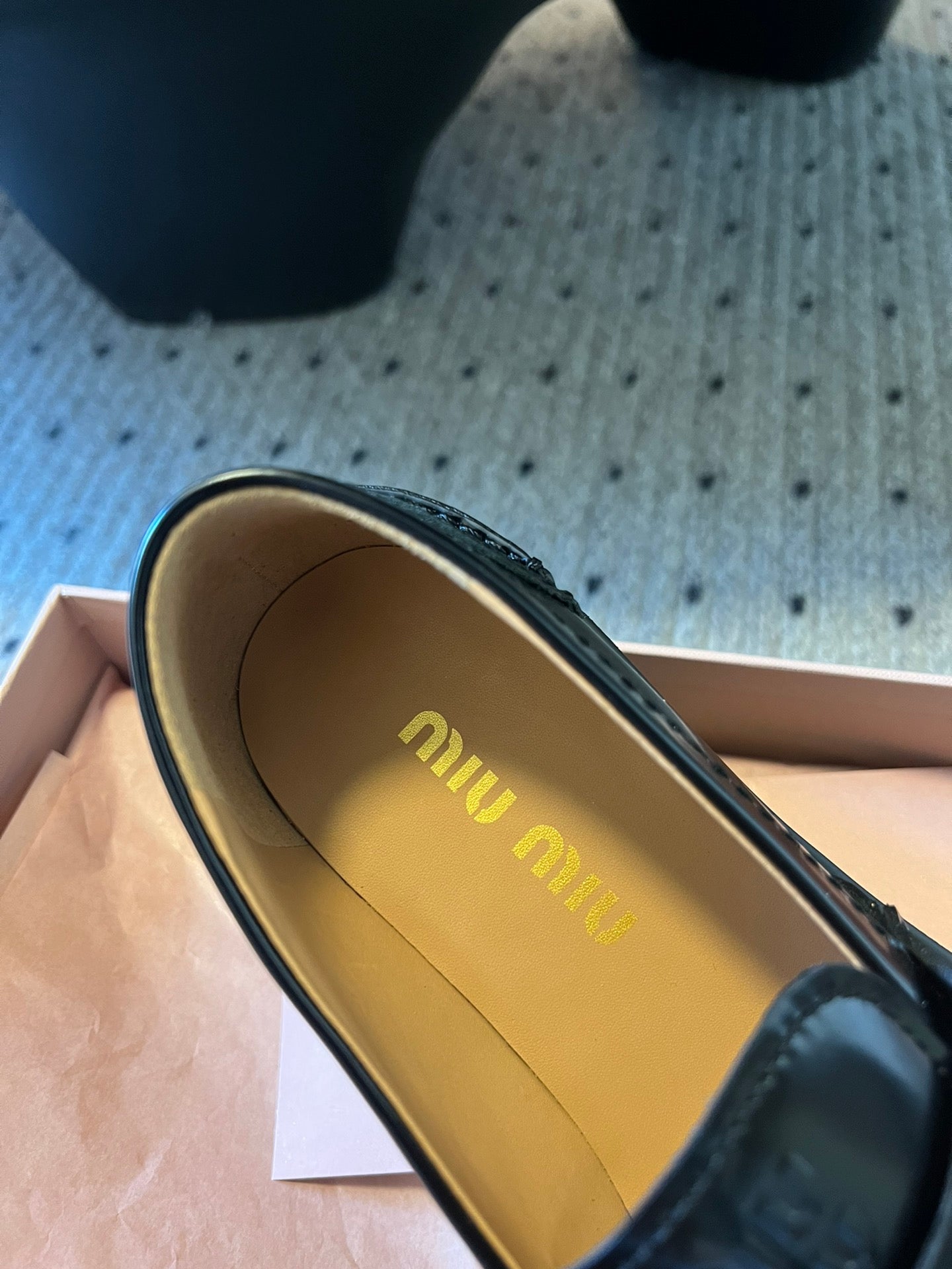 MIUMIU 26S PENNY LOAFERS IN BLACK SHINY CALFSKIN