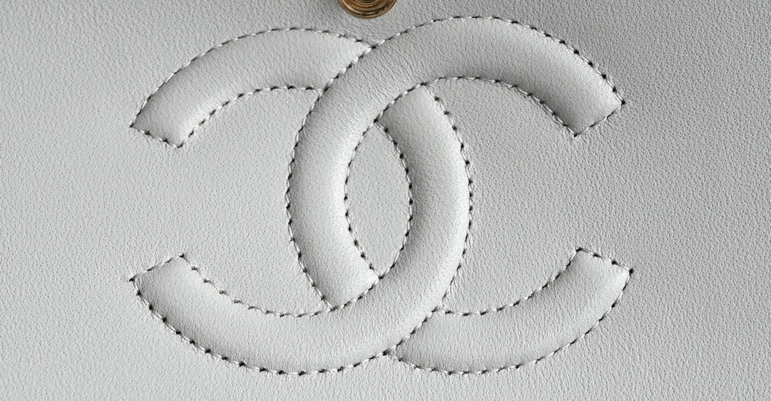 CHANEL 25S FLAP BAG 25.5 CM IN LIGHT GREY LAMBSKIN