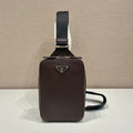 CHEST BAG 20 IN CHOCOLATE SAFFIANO LEATHER