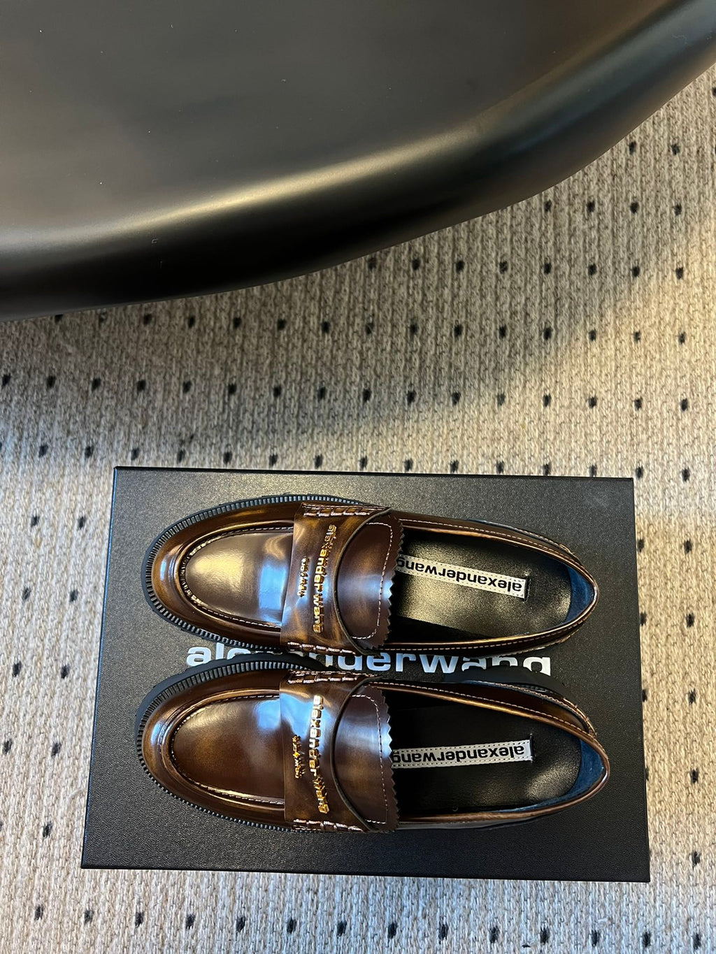 CARTER MID-HEEL 5 CM LUG LOAFER IN CHOCOLATE BROWN LAMBSKIN
