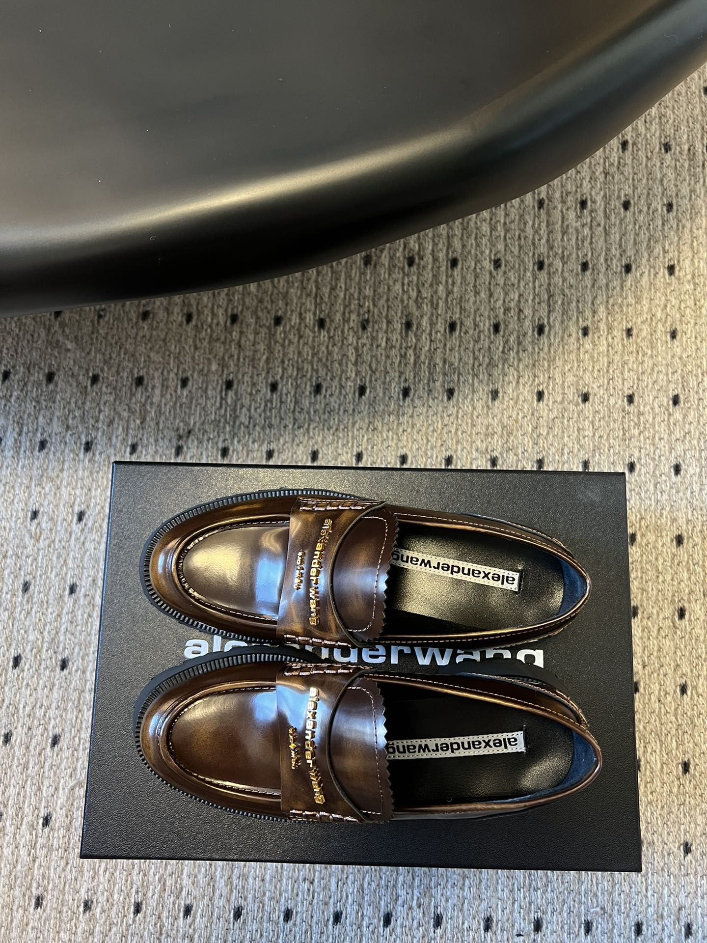 CARTER MID-HEEL 5 CM LUG LOAFER IN CHOCOLATE BROWN LAMBSKIN