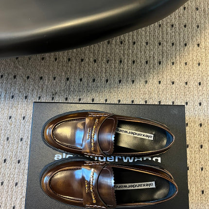 CARTER MID-HEEL 5 CM LUG LOAFER IN CHOCOLATE BROWN LAMBSKIN