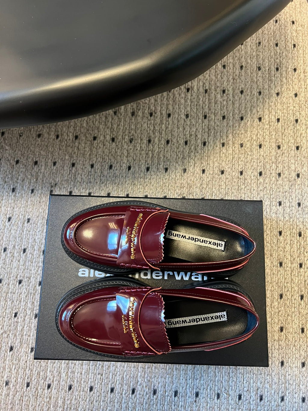 CARTER PLATFORM 75 MM LOAFER IN BURGUNDY RED LAMBSKIN