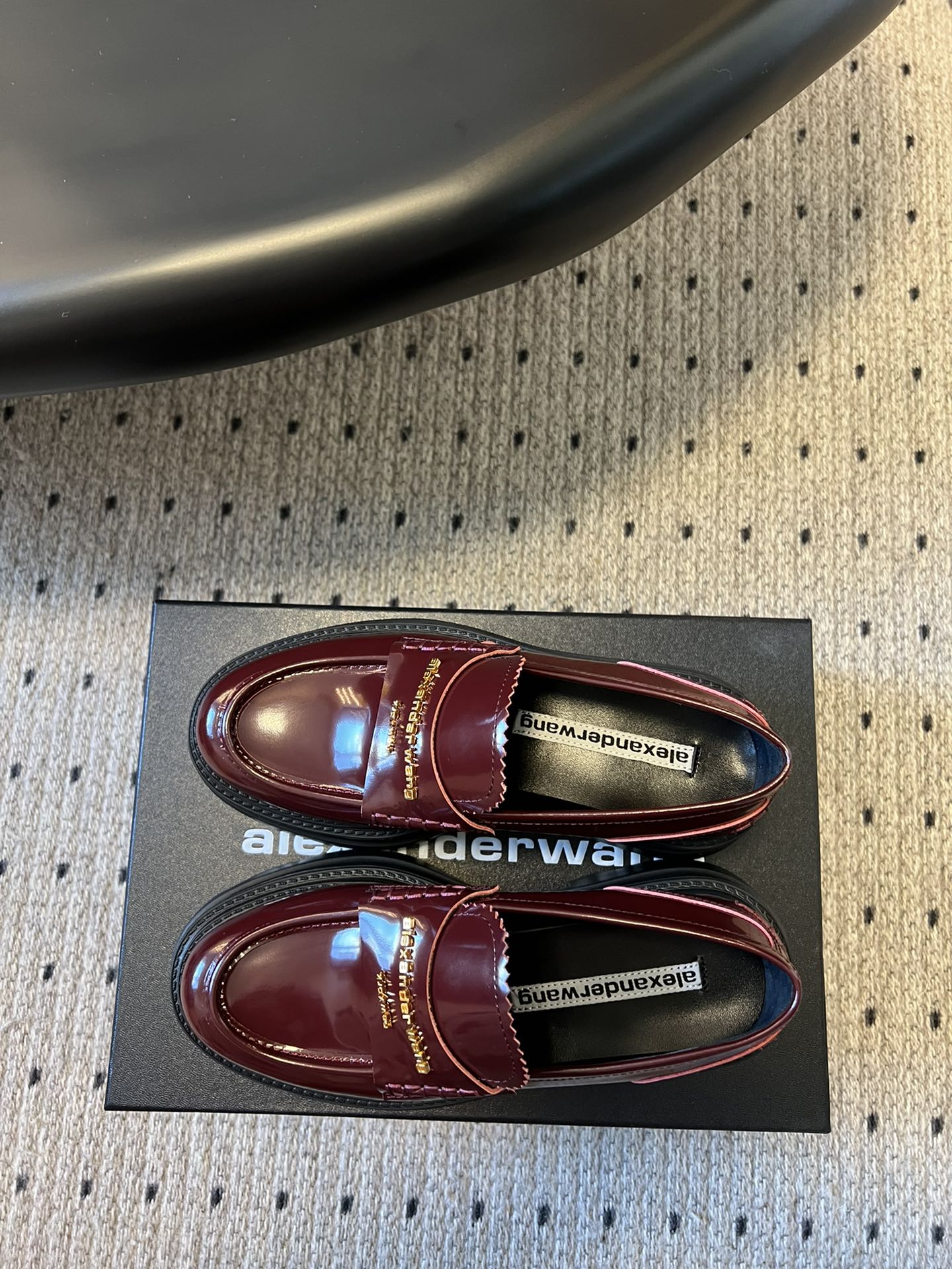 CARTER PLATFORM 75 MM LOAFER IN BURGUNDY RED LAMBSKIN
