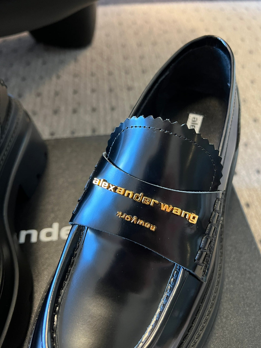 CARTER PLATFORM 75 MM LOAFER IN BLACK LAMBSKIN