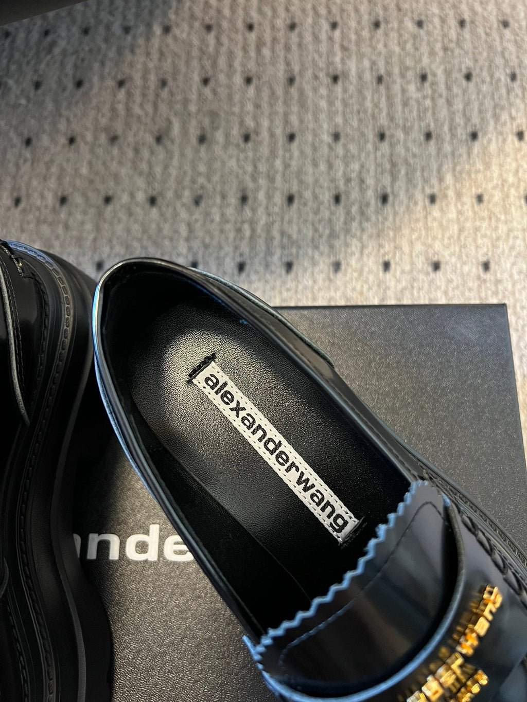 CARTER PLATFORM 75 MM LOAFER IN BLACK LAMBSKIN