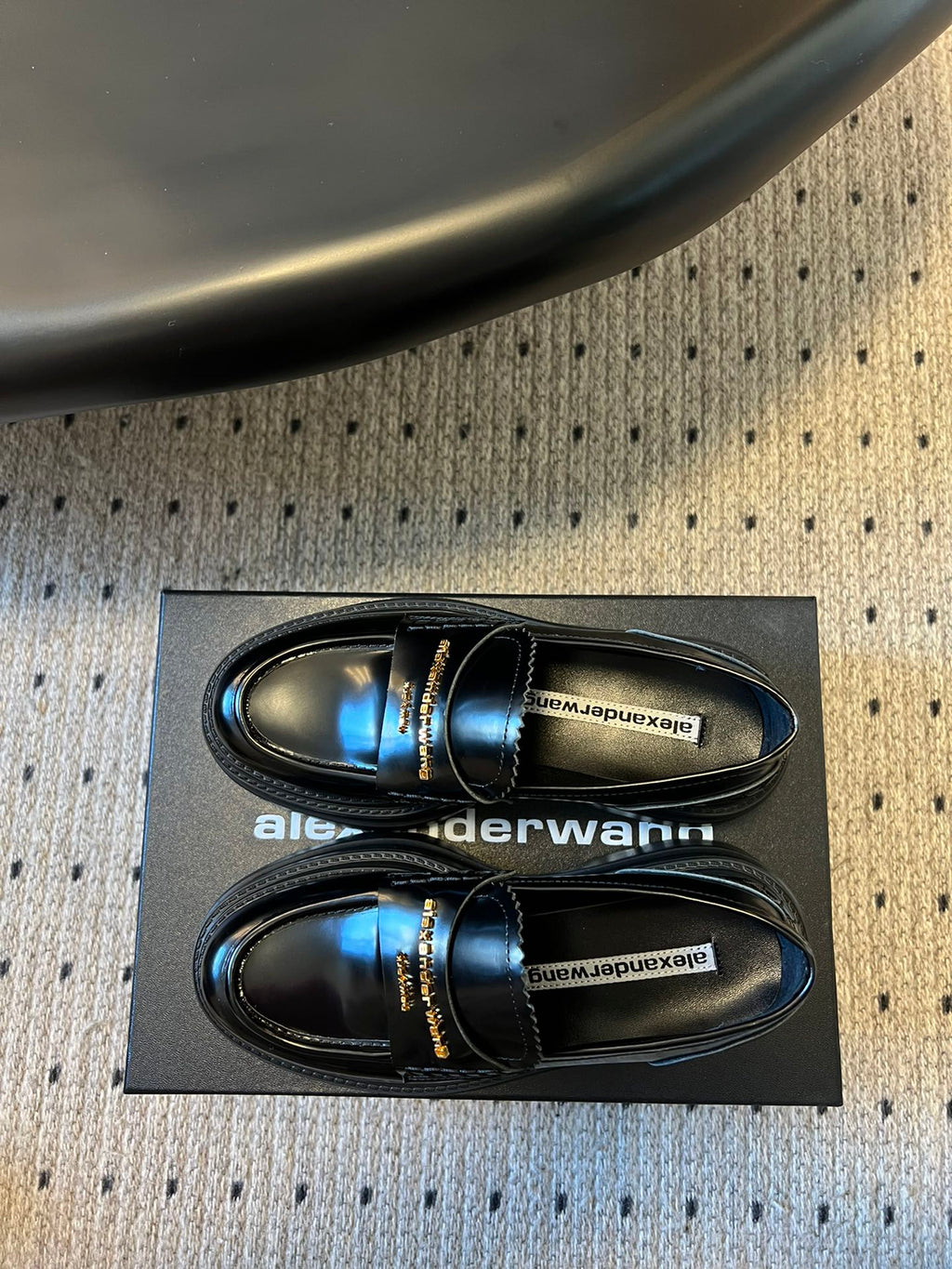 CARTER PLATFORM 75 MM LOAFER IN BLACK LAMBSKIN