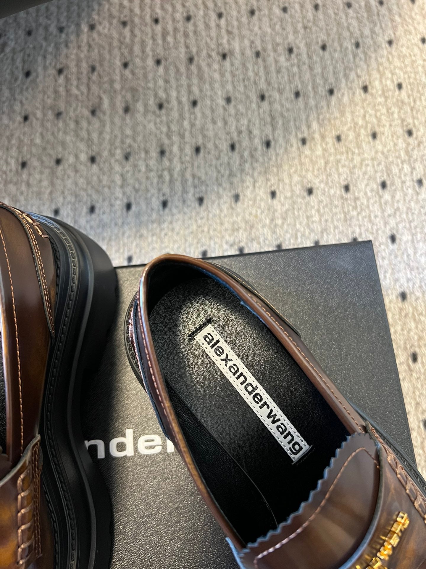 CARTER PLATFORM 75 MM LOAFER IN CHOCOLATE BROWN LAMBSKIN