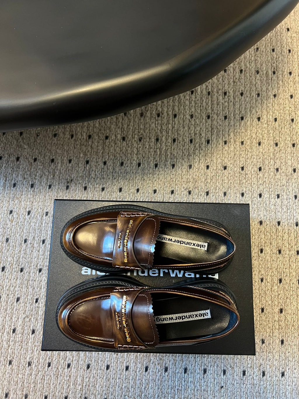 CARTER PLATFORM 75 MM LOAFER IN CHOCOLATE BROWN LAMBSKIN