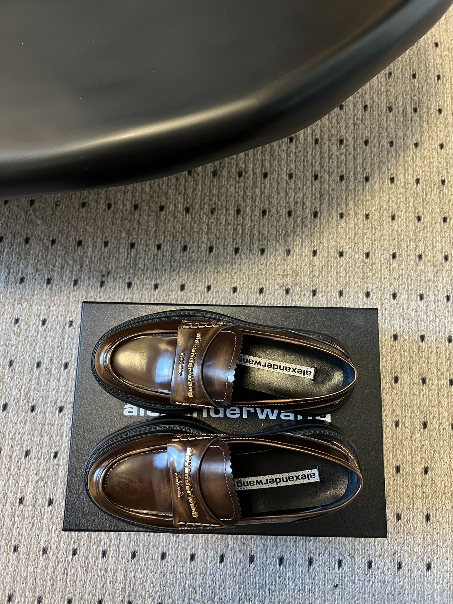 CARTER PLATFORM 75 MM LOAFER IN CHOCOLATE BROWN LAMBSKIN