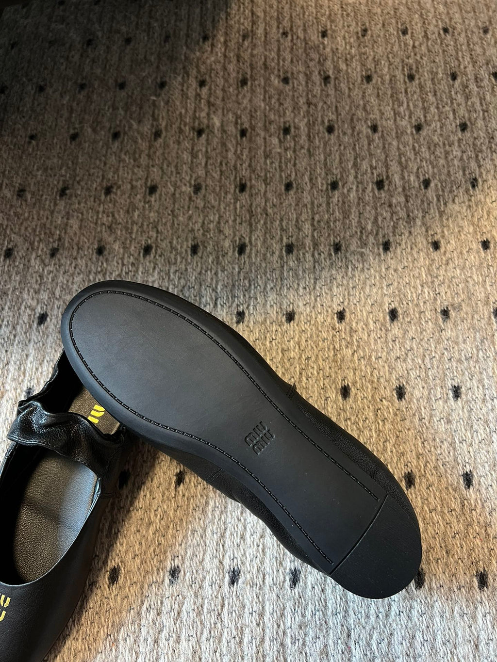 MIUMIU 26S BALLERINAS IN BLACK RUCHES NAPPA CALFSKIN