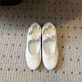 MIUMIU 26S BALLERINAS IN WHITE RUCHES NAPPA CALFSKIN