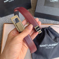 YSL 25S BELT 24 MM IN DARK RED CALFSKIN STYLE 4 529683