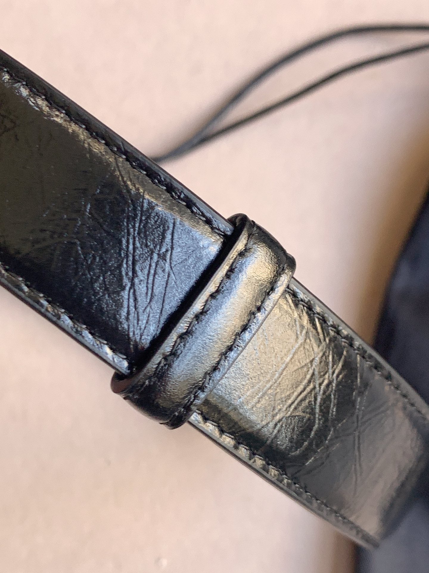 YSL 25S BELT 24 MM IN BLACK CALFSKIN 529687