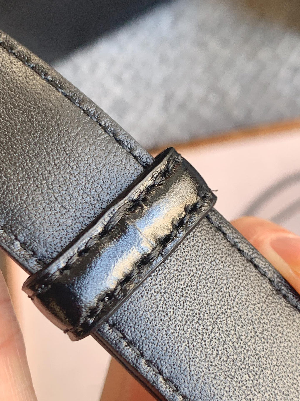 YSL 25S BELT 24 MM IN BLACK CALFSKIN 529687