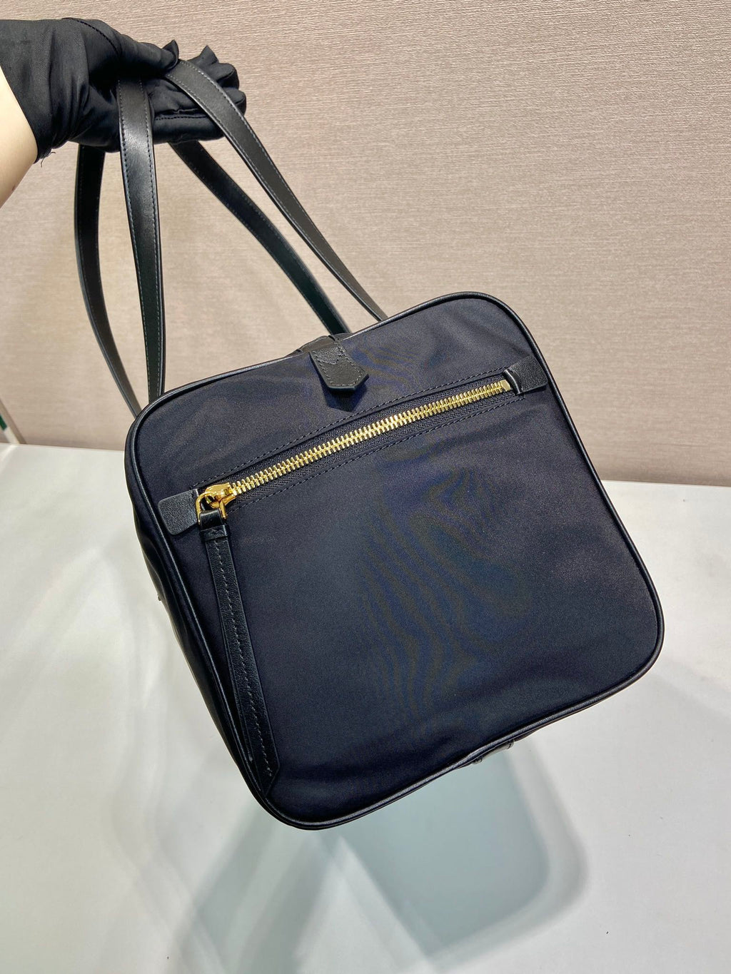TRAVEL BAG 40 IN BLACK WATERPROOF FABRIC GOLD PADLOCK