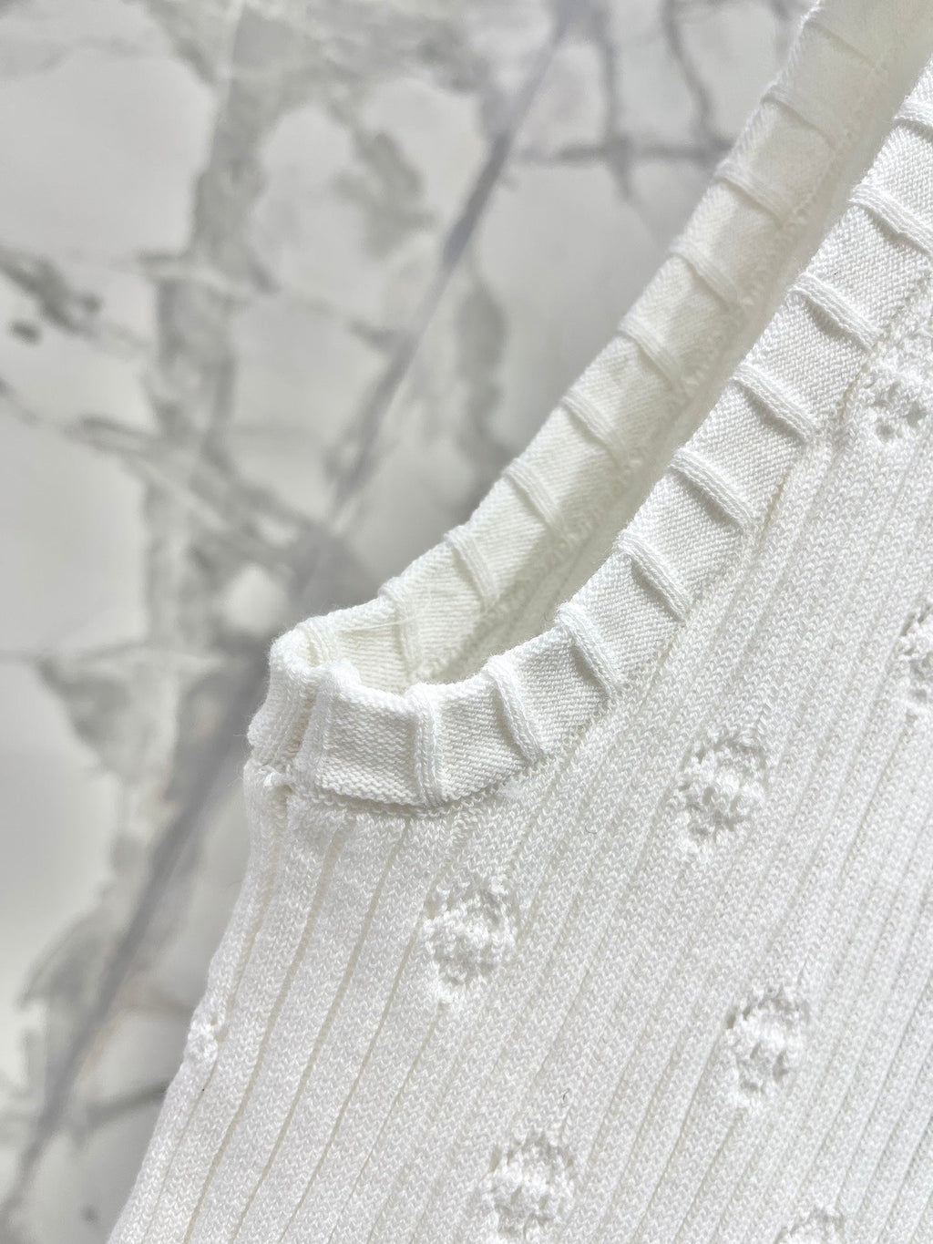 CC White Knitted Fabric Vest