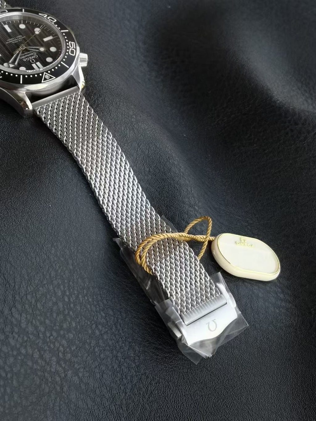 SEAMASTER DIVER 300M SILVER CASE AND BLACK DIAL WITH BRUSHED MESH BRACELET WITH CLASP
