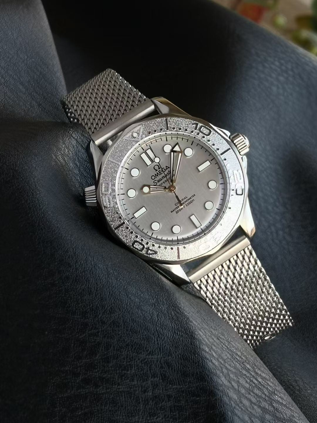 SEAMASTER DIVER 300M SILVER CASE WITH BRUSHED MESH BRACELET WITH CLASP