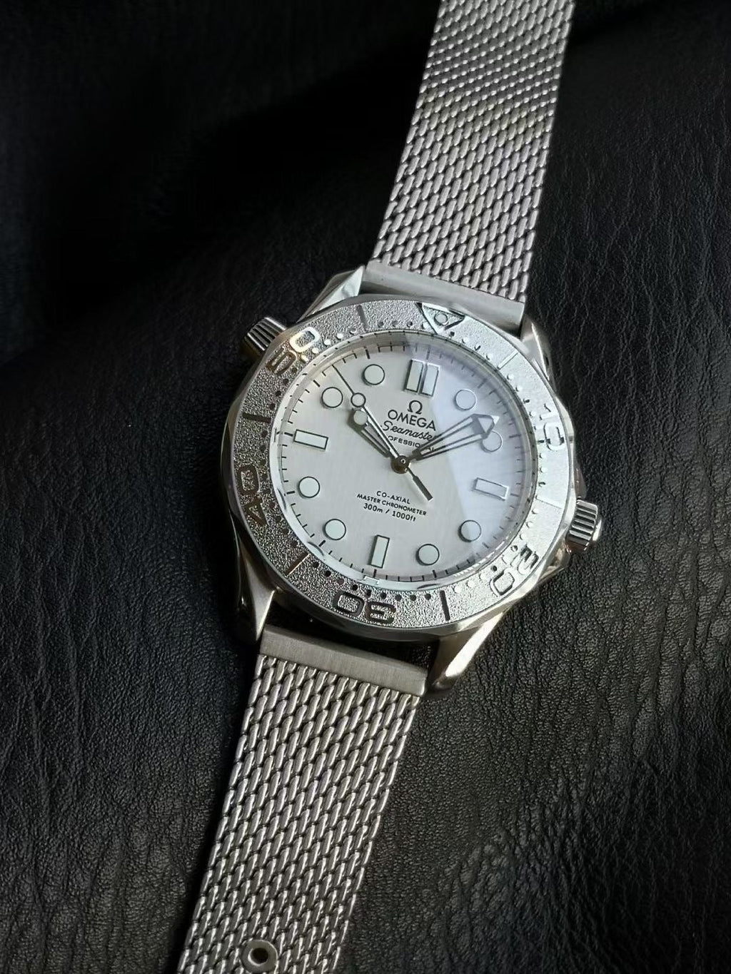 SEAMASTER DIVER 300M SILVER CASE WITH BRUSHED MESH BRACELET WITH CLASP