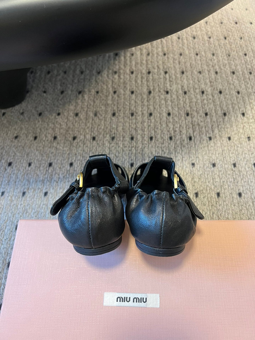 MIUMIU 26S FISHERMAN SANDALS IN BLACK RUCHES NAPPA CALFSKIN