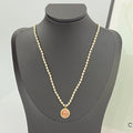 CD 26S CD LOGO PEARL BEADED PENDANT NECKLACE IN GOLD METAL