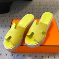 EZE SANDAL 85 MM IN NEON YELLOW CALFSKIN
