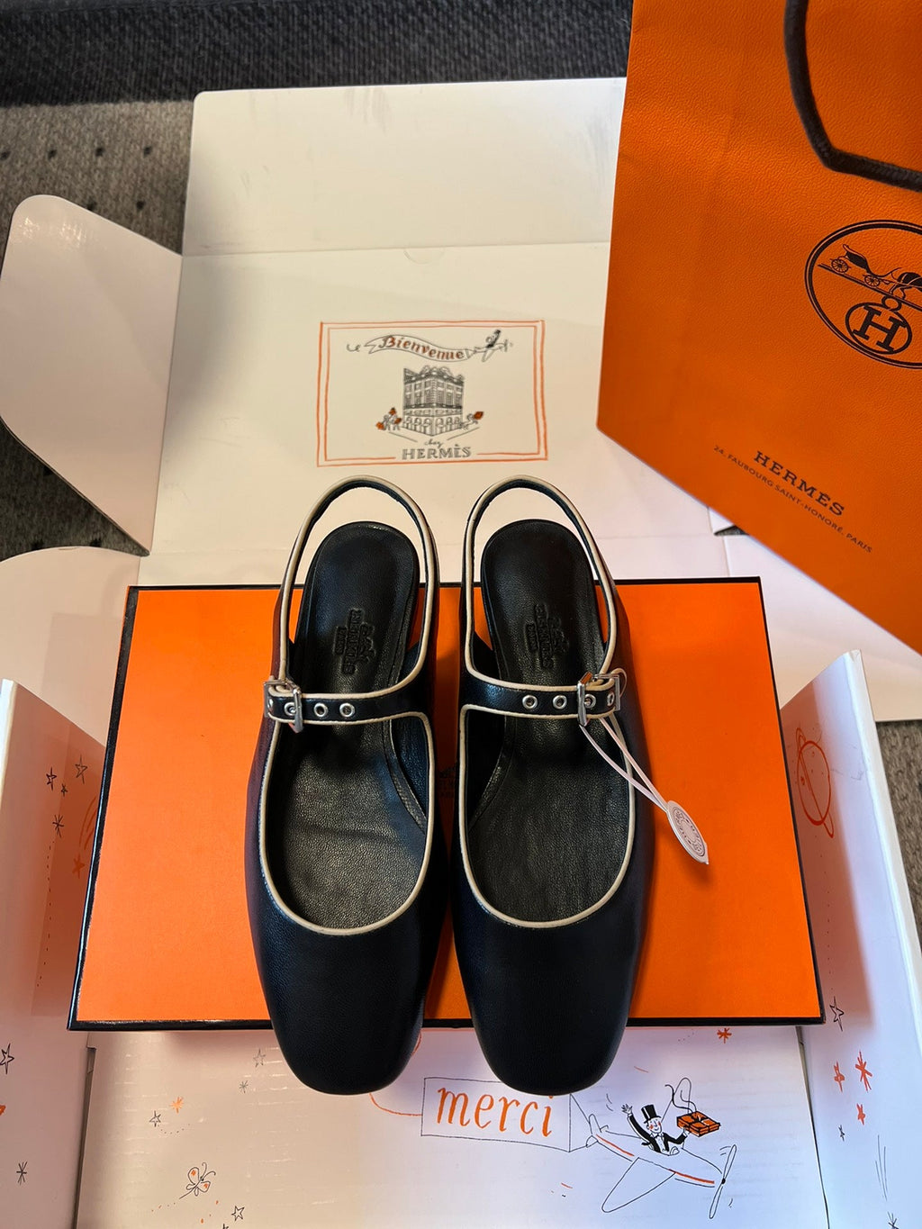 KLEO SLINGBACK IN BLACK CALFSKIN