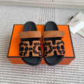 HM 26S CHYPRE SANDALS IN CARAMEL BROWN SUEDE WITH EMBROIDERED PATTERN STRAP