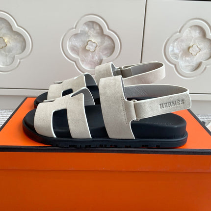 HM 26S CHYPRE SANDAL WITH BACK STRAP IN CREAM WHITE SUEDE
