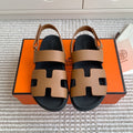 HM 26S CHYPRE SANDAL WITH BACK STRAP IN BROWN CALFSKIN