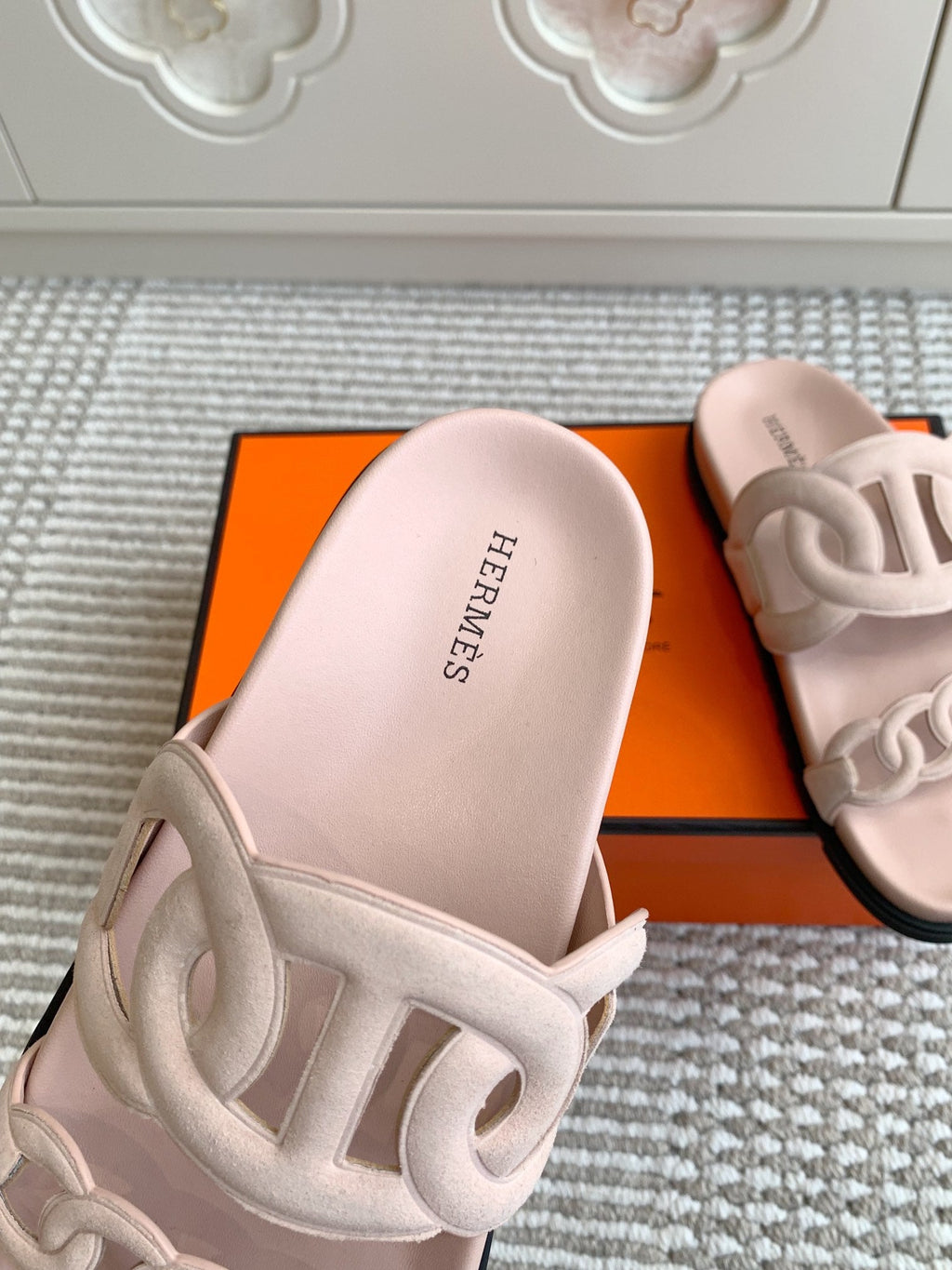 HM 26S EXTRA SANDAL IN LIGHT PINK CALFSKIN AND SUEDE