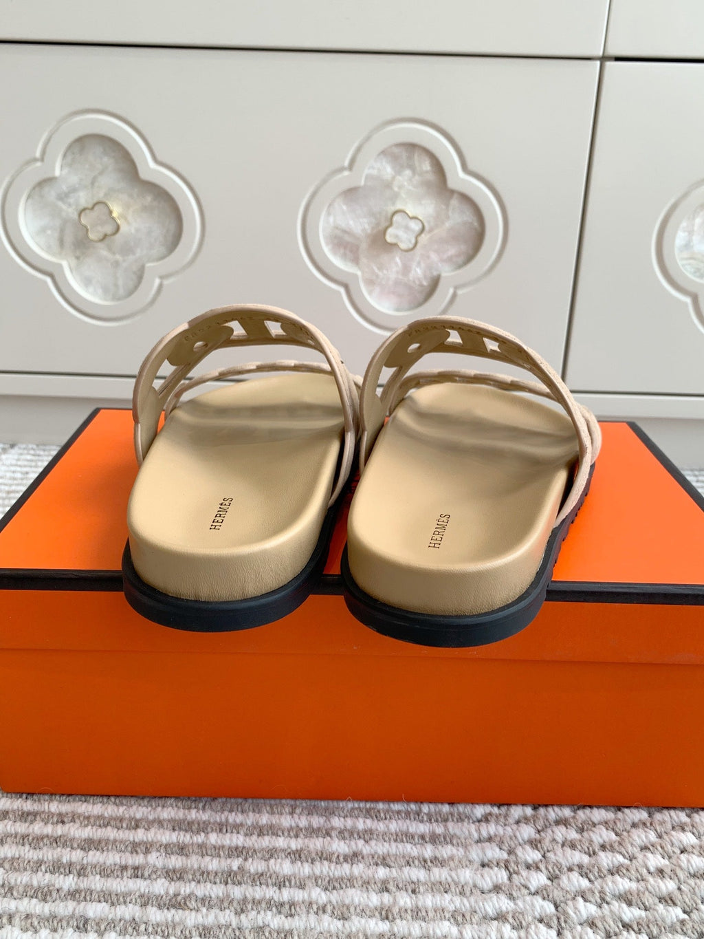 HM 26S EXTRA SANDAL IN BEIGE CALFSKIN AND SUEDE