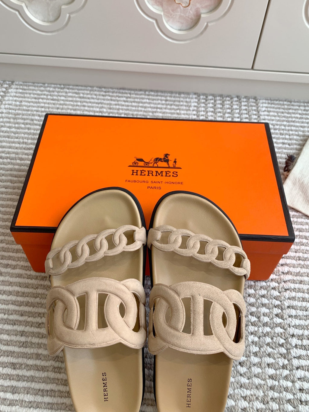 HM 26S EXTRA SANDAL IN BEIGE CALFSKIN AND SUEDE