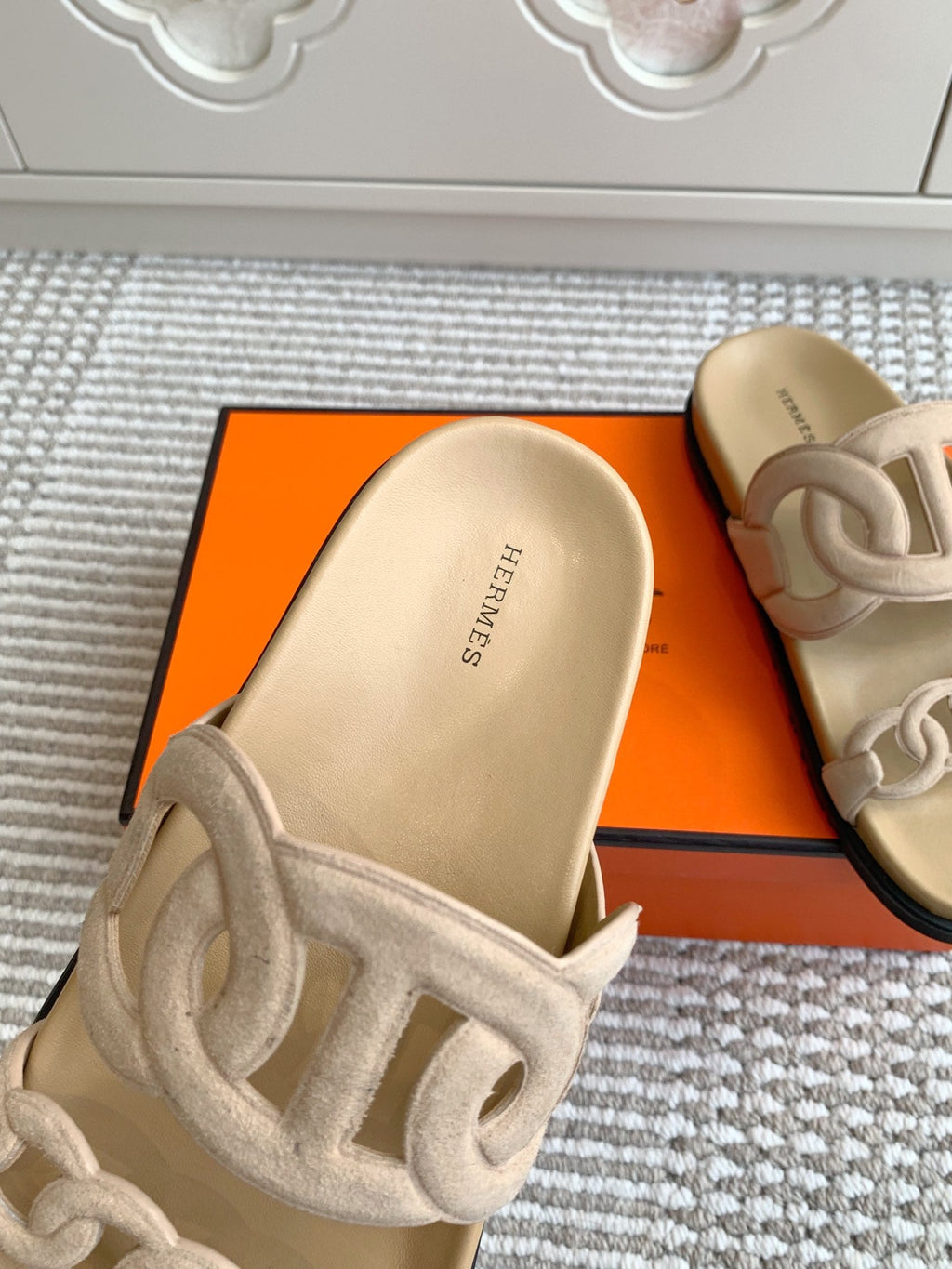 HM 26S EXTRA SANDAL IN BEIGE CALFSKIN AND SUEDE