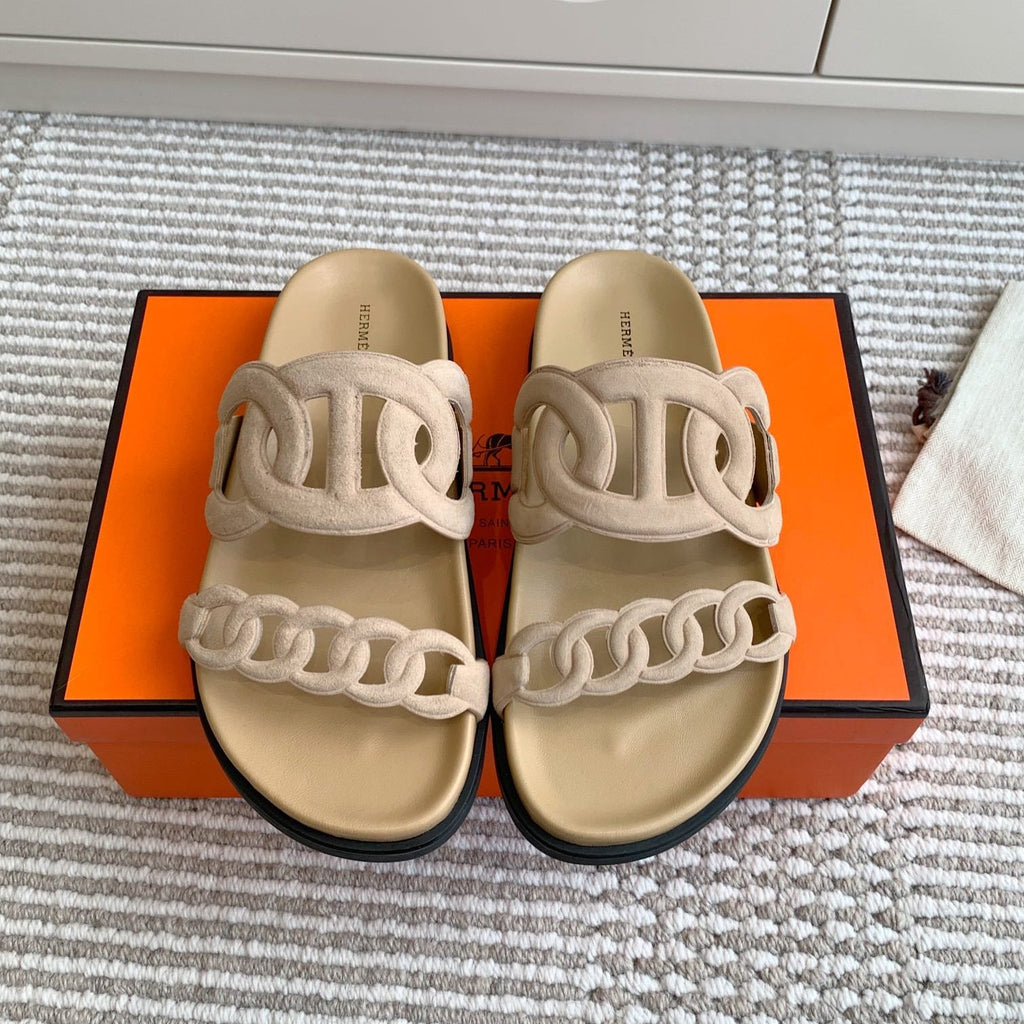 HM 26S EXTRA SANDAL IN BEIGE CALFSKIN AND SUEDE