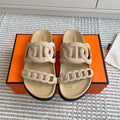 HM 26S EXTRA SANDAL IN BEIGE CALFSKIN AND SUEDE