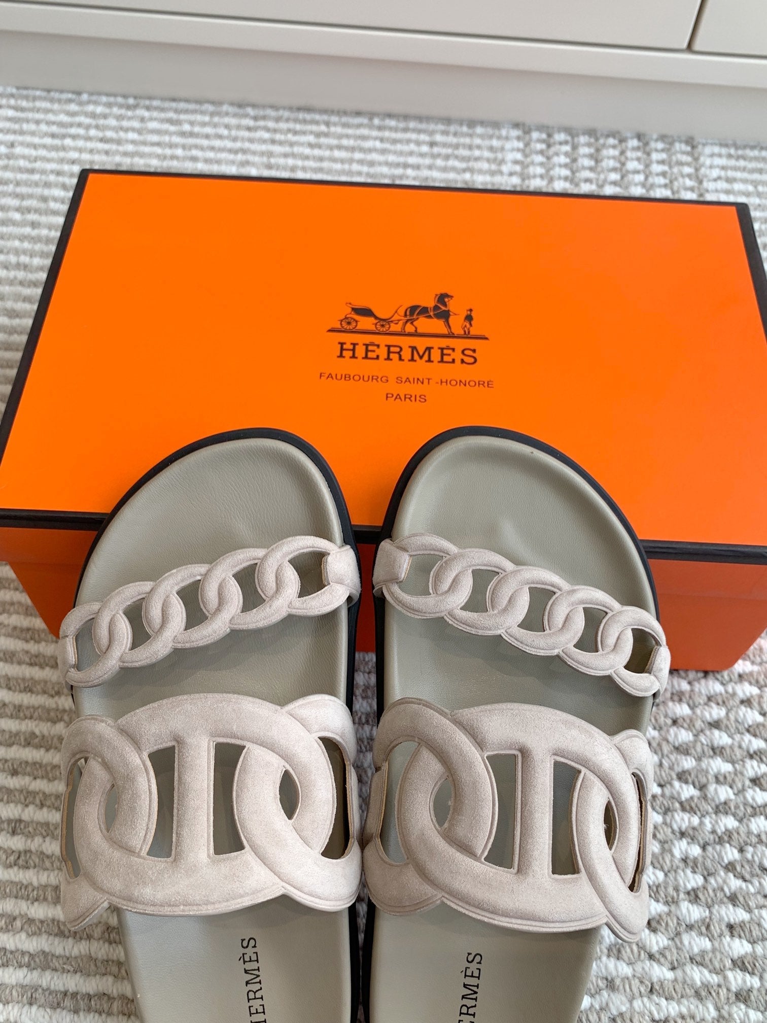 HM 26S EXTRA SANDAL IN NUDE CALFSKIN AND SUEDE