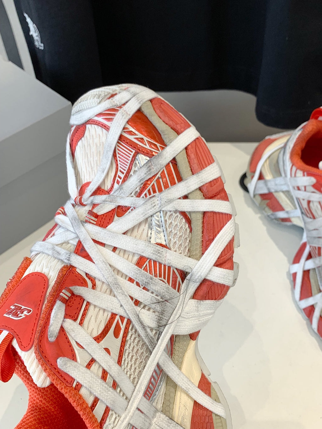 3XL EXTREME LACE SNEAKER ORANGE MIX DUST WHITE AND SILVER