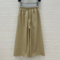Loewe Wide-leg Straight Pants Beige Cotton