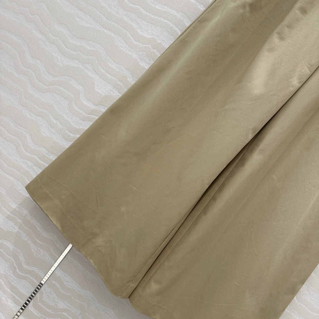 Loewe Wide-leg Straight Pants Beige Cotton