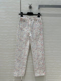 CC Straight Pants Multicolor Denim Cotton