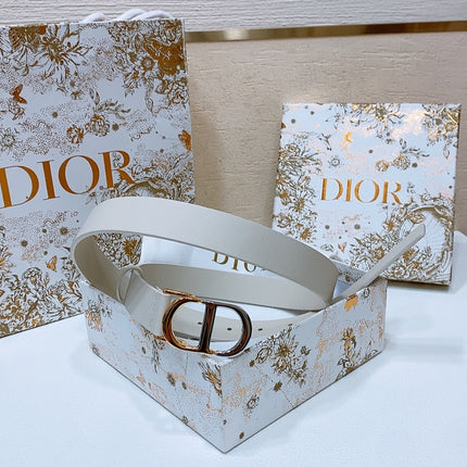 DIOR 26S BELT 25 MM IN CREAM WHITE CALFSKIN 668367
