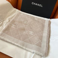CHANEL 25S SCARF 140 IN WOOL SILK 700809