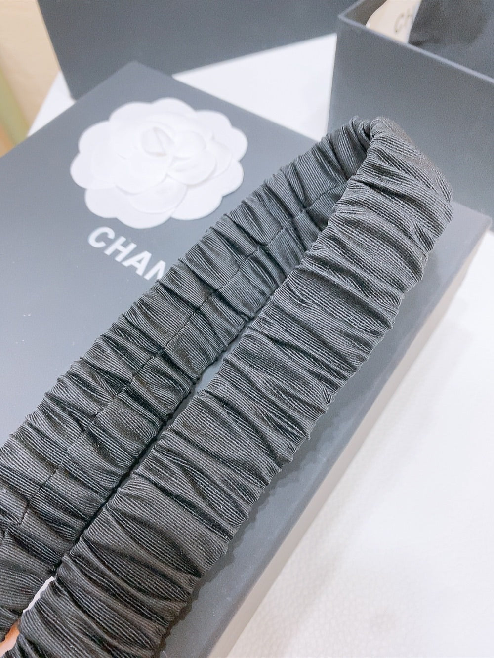 DOUBLE C ELASTIC BELT 30MM IN BLACK CANVAS SILVER HARDWARE